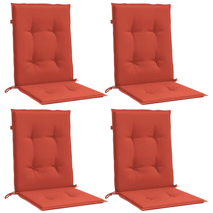 Cuscini Sedia Schiena Bassa 4 pz Rosso MÃ©lange 100x50x4 Tessuto