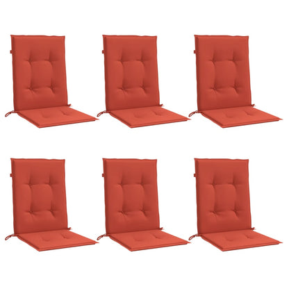 Cuscini Sedia Schiena Bassa 6 pz Rosso MÃ©lange 100x50x4 Tessuto