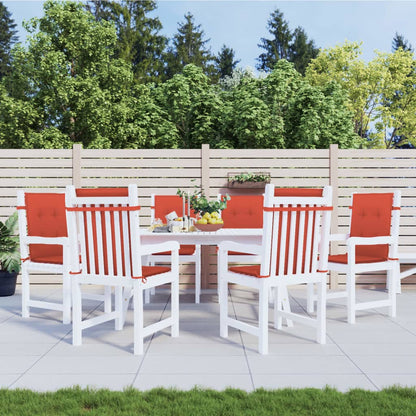 Cuscini Sedia Schiena Bassa 6 pz Rosso MÃ©lange 100x50x4 Tessuto
