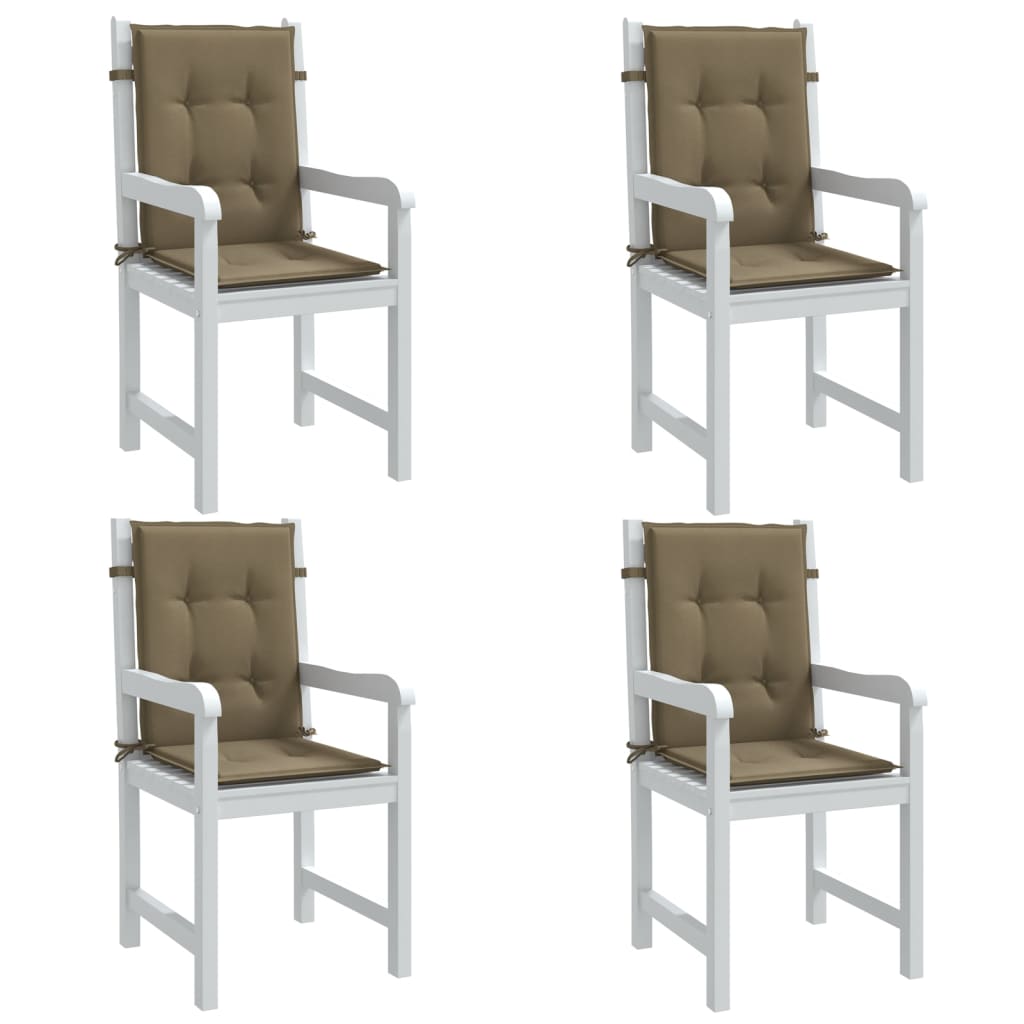 Cuscini Sedia Schiena Bassa 4 pz Tortora MÃƒÂ©lange Tessuto