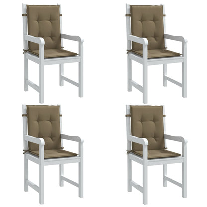 Cuscini Sedia Schiena Bassa 4 pz Tortora MÃƒÂ©lange Tessuto