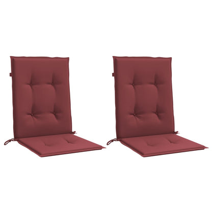 Cuscini Sedia Schiena Bassa 2 pz Rosso Vino MÃ©lange Tessuto