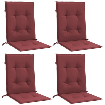 Cuscini Sedia Schiena Bassa 4 pz Rosso Vino MÃƒÂ©lange Tessuto