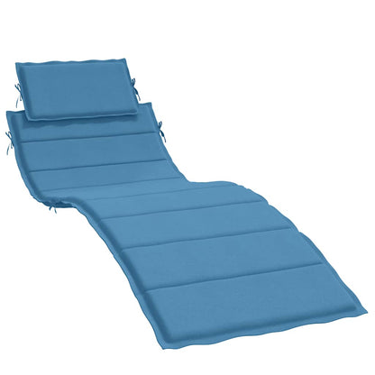 Cuscino per Lettino Prendisole Blu MÃ©lange 186x58x3cm Tessuto