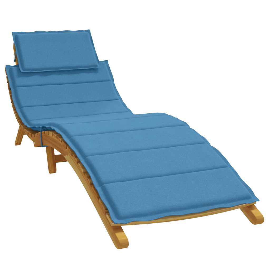Cuscino per Lettino Prendisole Blu MÃ©lange 186x58x3cm Tessuto