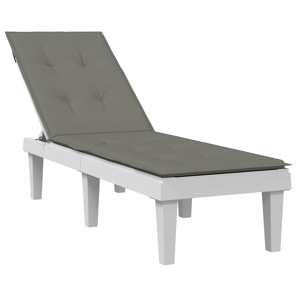 Cuscino per Sdraio Grigio Scuro MÃ©lange (75+105)x50x3 Tessuto