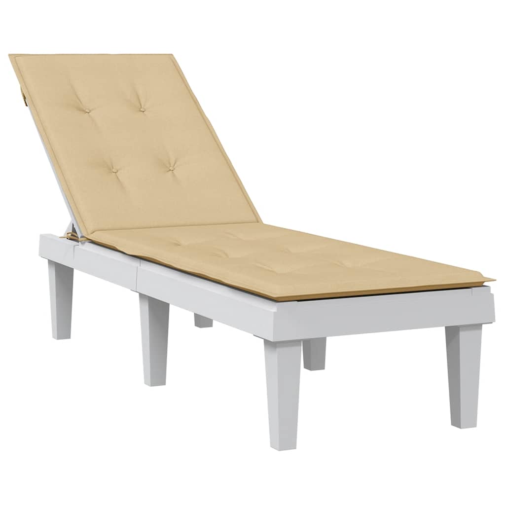 Cuscino per Sdraio Beige MÃ©lange (75+105)x50x3 cm in Tessuto