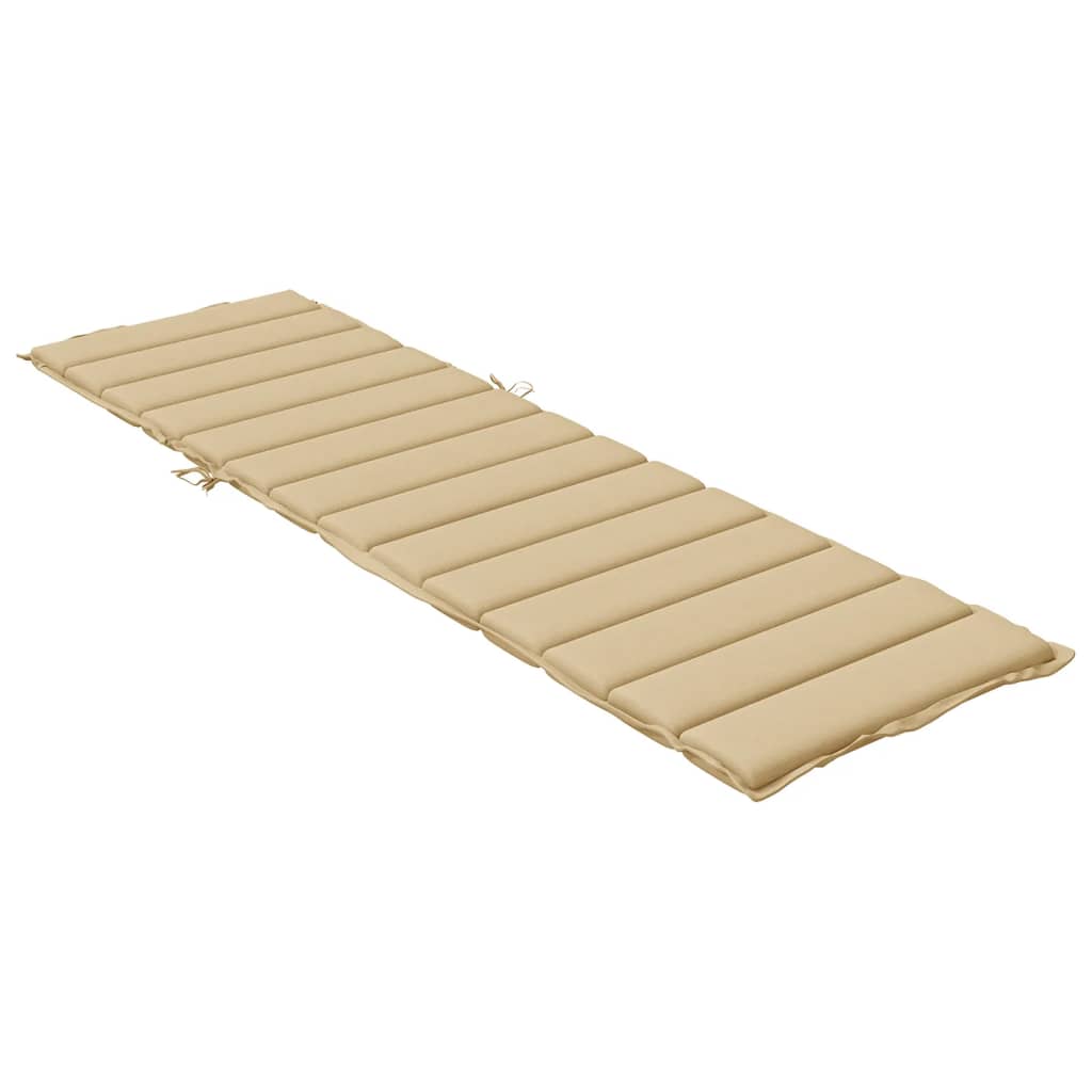 Cuscino per Lettino Prendisole Beige Mélange 200x50x4cm Tessuto