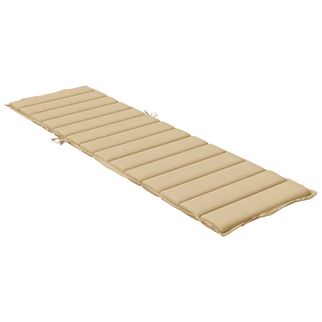 Cuscino per Lettino Prendisole Beige Mélange 200x60x4cm Tessuto