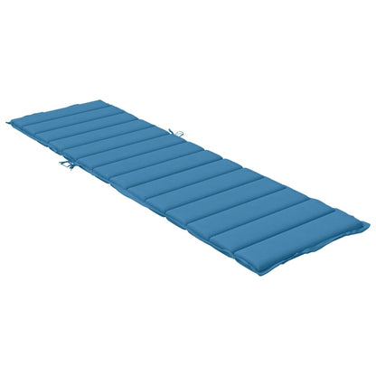 Cuscino per Lettino Prendisole Blu Mélange 200x60x4 cm Tessuto