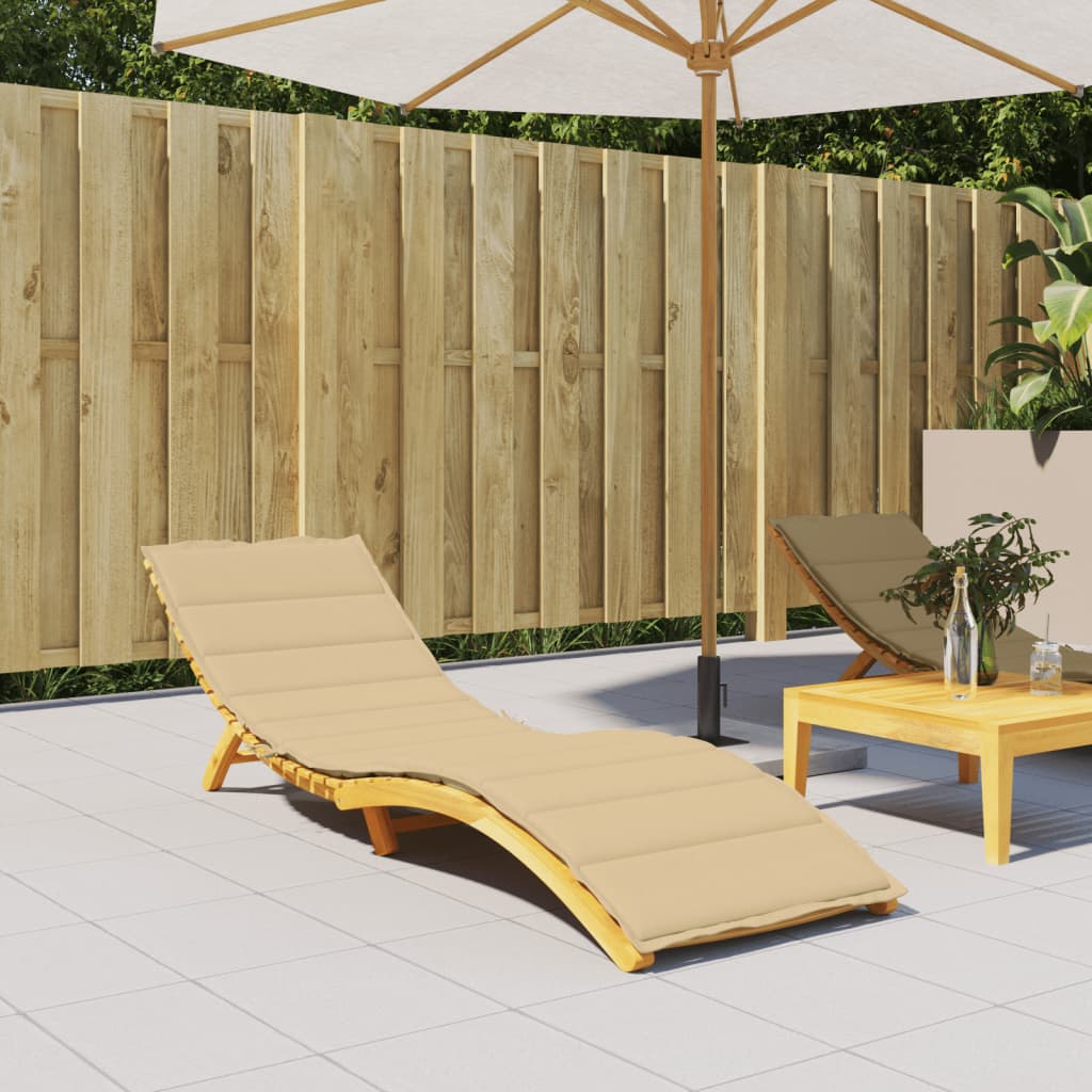Cuscino per Lettino Prendisole Beige MÃ©lange 200x70x4cm Tessuto