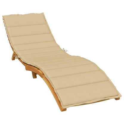Cuscino per Lettino Prendisole Beige MÃ©lange 200x70x4cm Tessuto