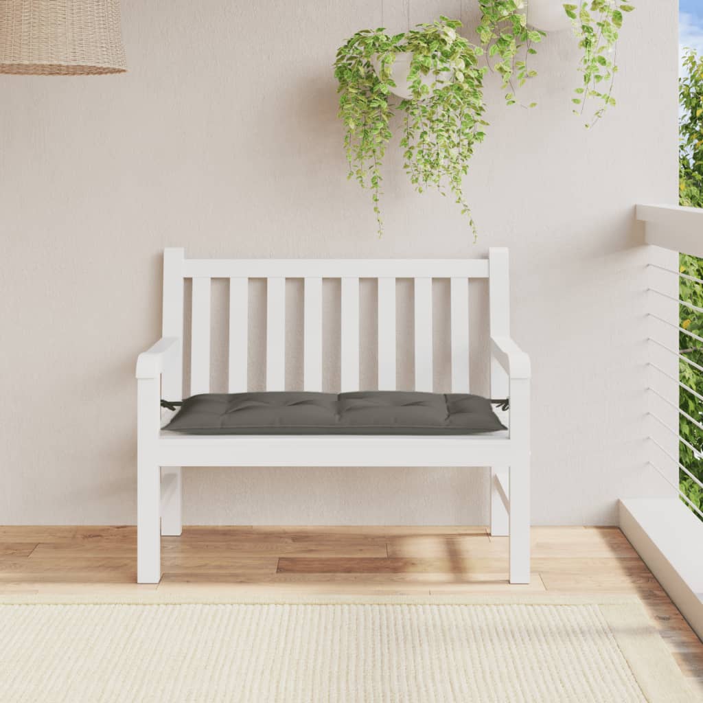 Cuscino Panca Giardino Grigio Scuro MÃ©lange 100x50x7 cm Tessuto