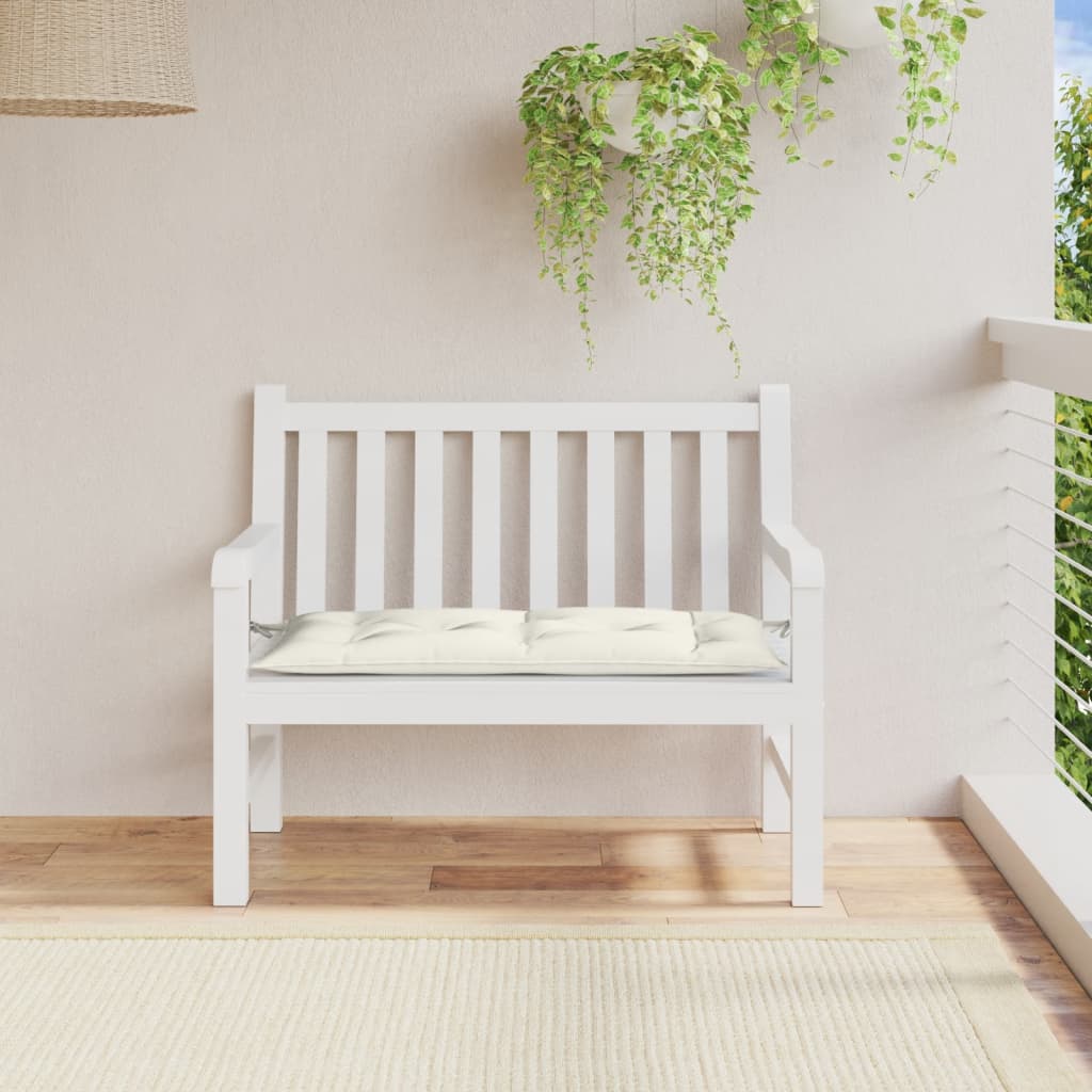 Cuscino Panca Giardino Crema MÃ©lange 100x50x7 cm Tessuto