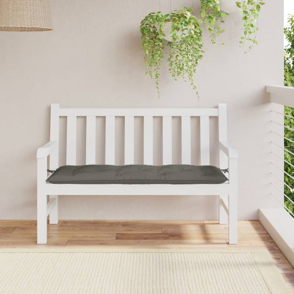 Cuscino Panca Giardino Grigio Scuro MÃ©lange 120x50x7 cm Tessuto
