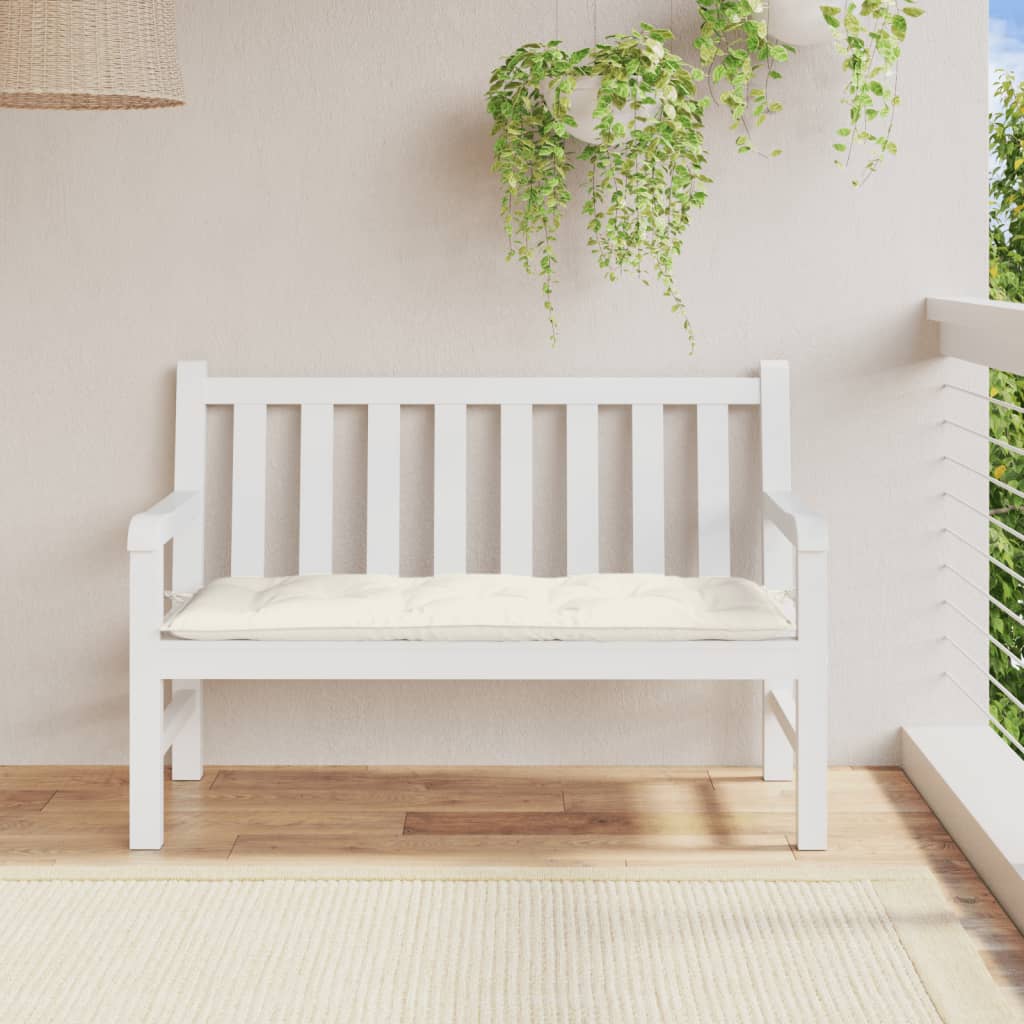 Cuscino per Panca da Giardino Crema MÃ©lange 120x50x7cm Tessuto