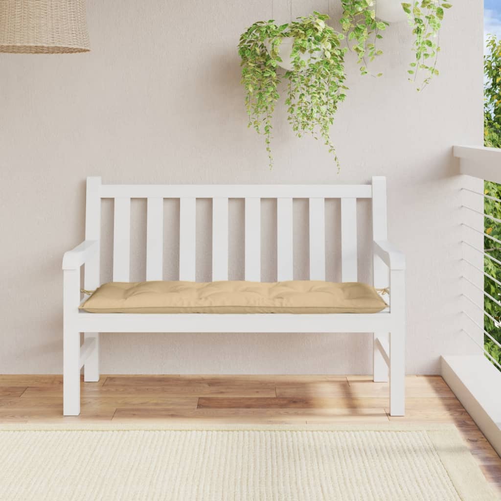 Cuscino per Panca da Giardino Beige MÃ©lange 120x50x7cm Tessuto