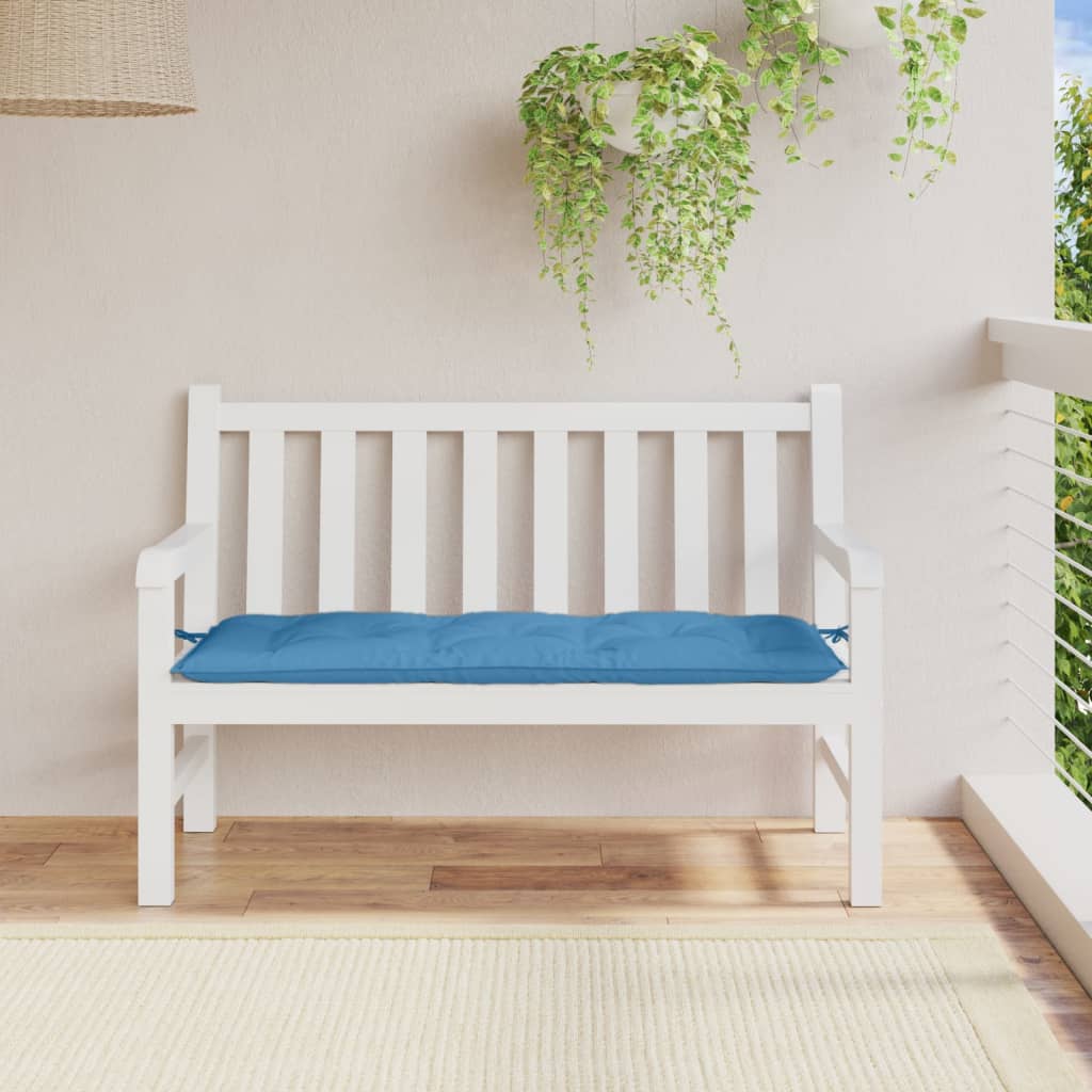 Cuscino per Panca da Giardino Blu MÃ©lange 120x50x7cm in Tessuto