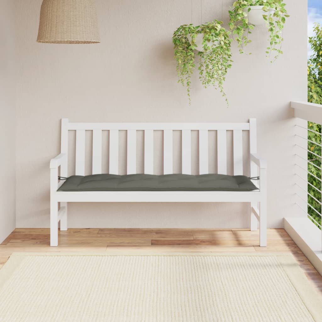 Cuscino Panca Giardino Grigio Scuro MÃ©lange 150x50x7 cm Tessuto
