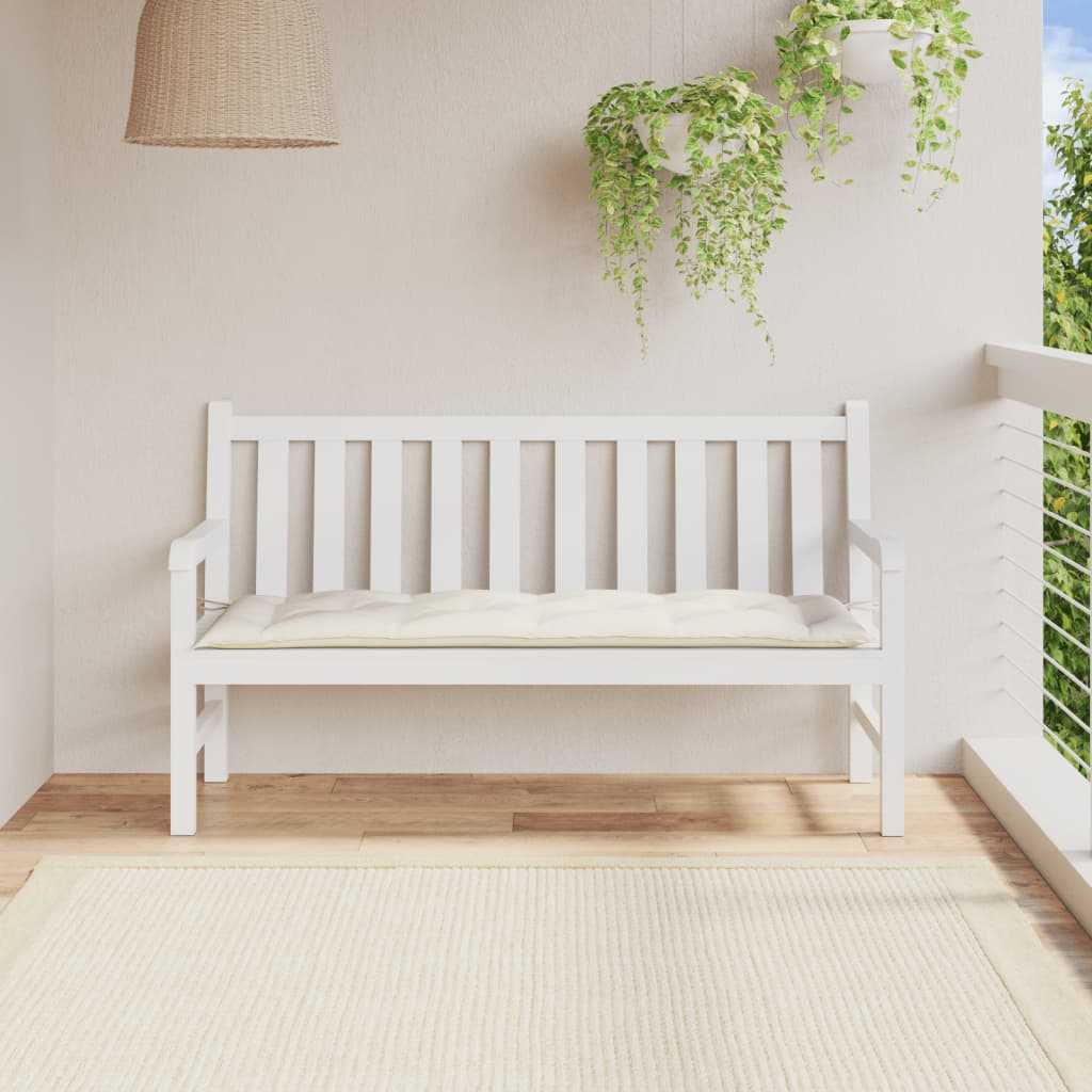 Cuscino per Panca da Giardino Crema MÃ©lange 150x50x7 cm Tessuto