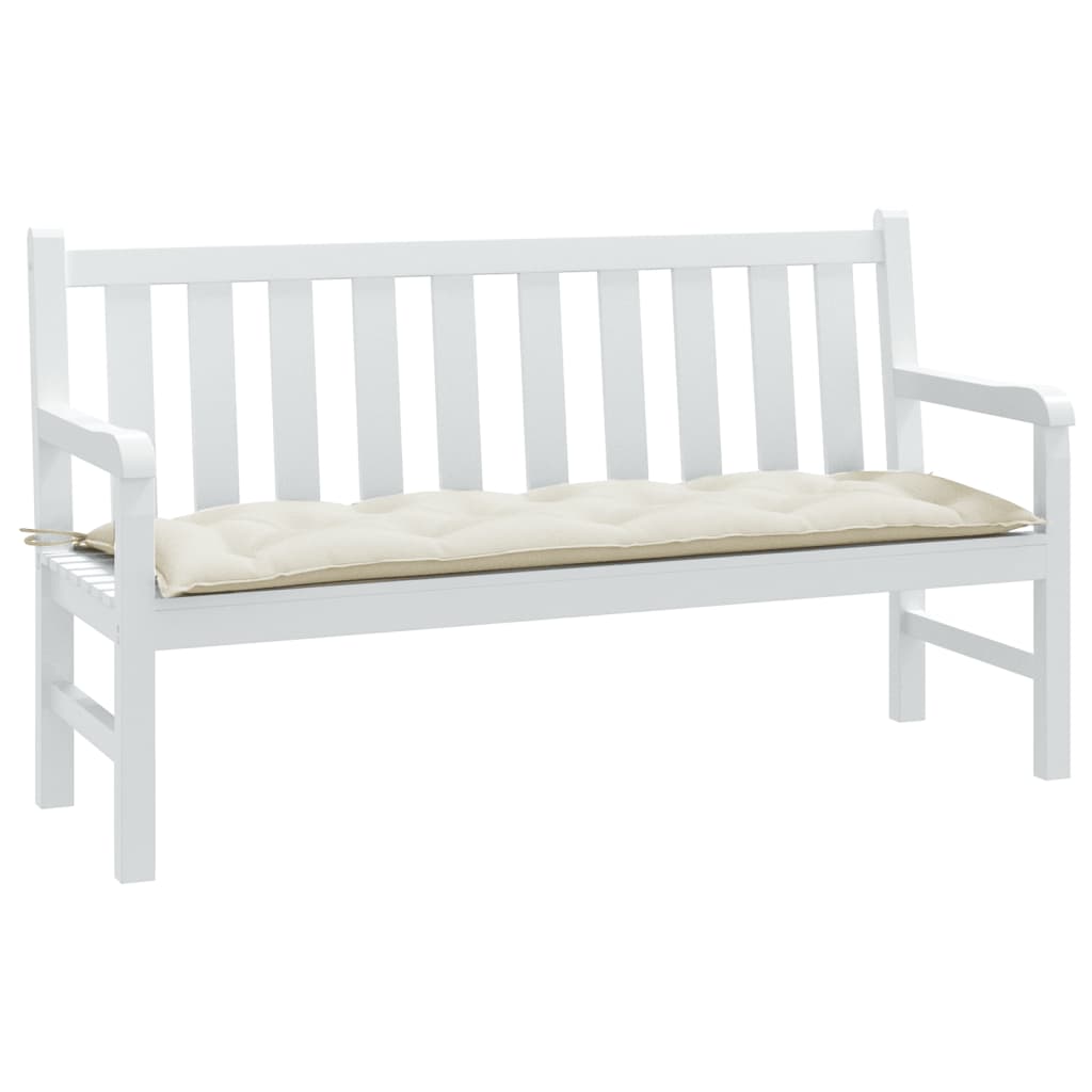 Cuscino per Panca da Giardino Crema MÃ©lange 150x50x7 cm Tessuto
