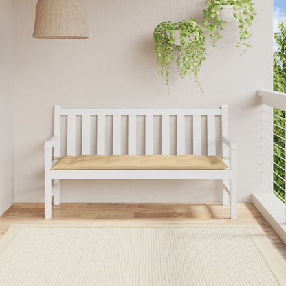 Cuscino Panca da Giardino Beige MÃ©lange 150x50x7 cm in Tessuto
