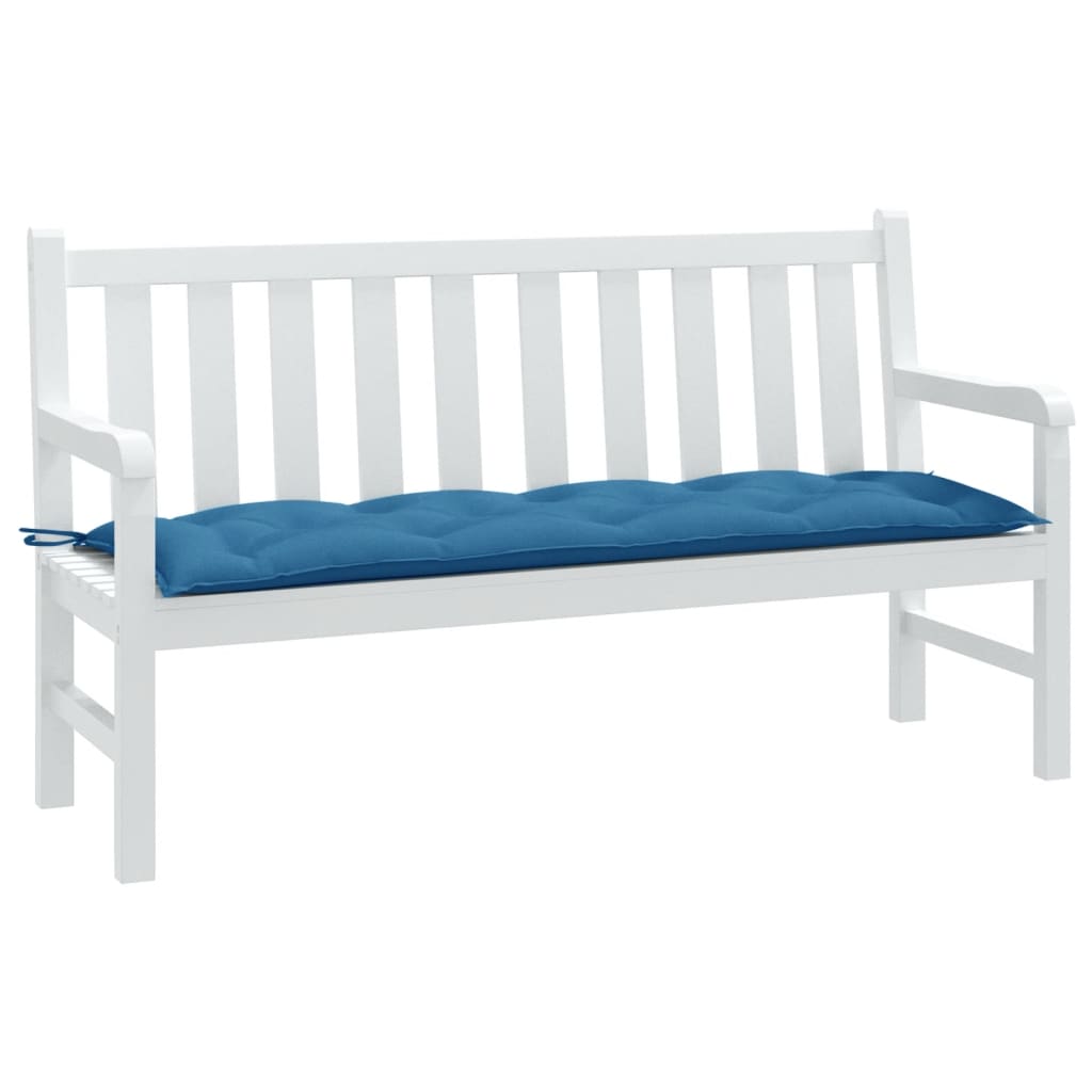 Cuscino Panca da Giardino Blu MÃ©lange 150x50x7 cm in Tessuto