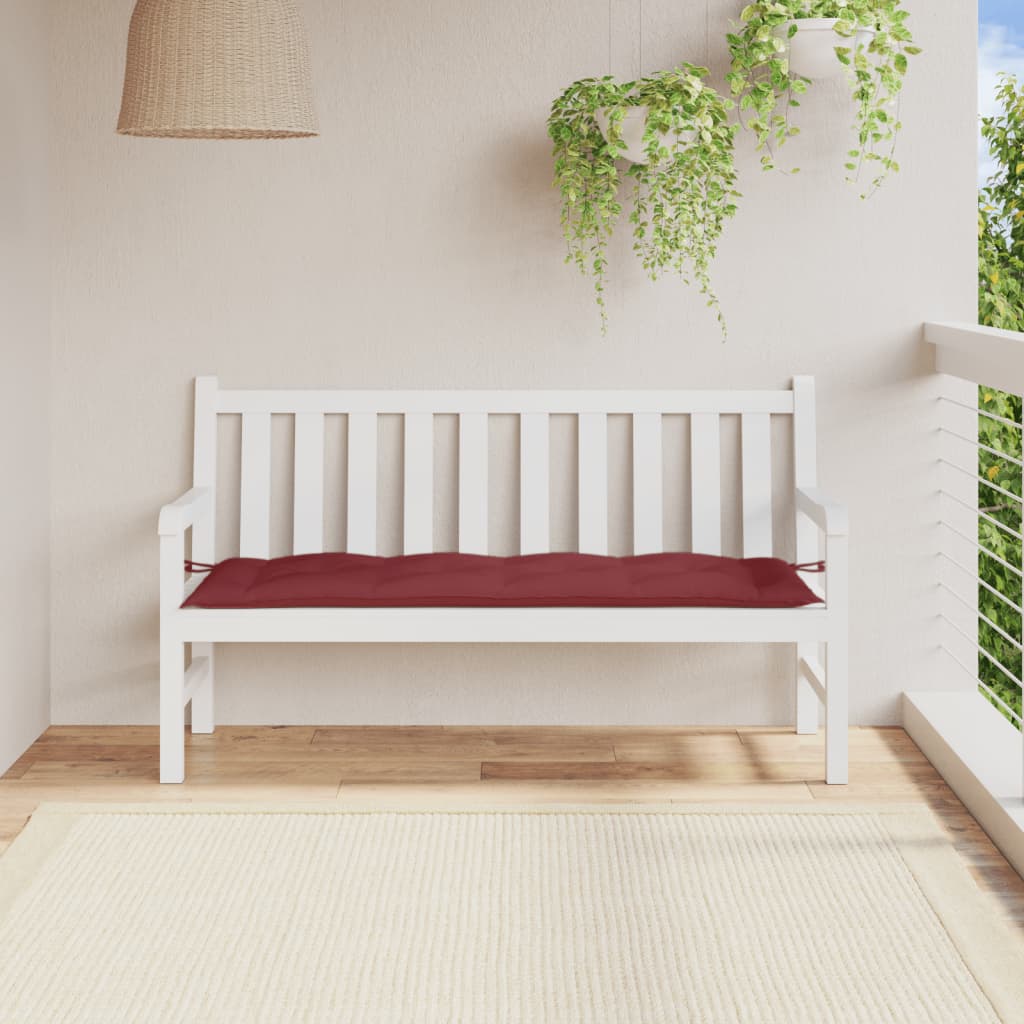 Cuscino Panca da Giardino Rosso Vino MÃ©lange 150x50x7cm Tessuto