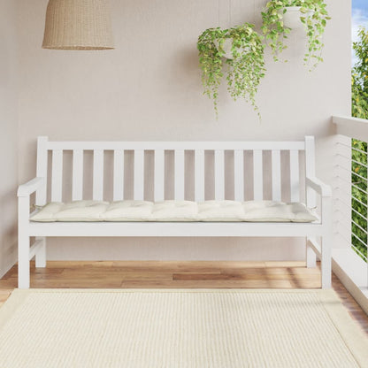 Cuscino Panca da Giardino Crema MÃ©lange 180x50x7 cm in Tessuto