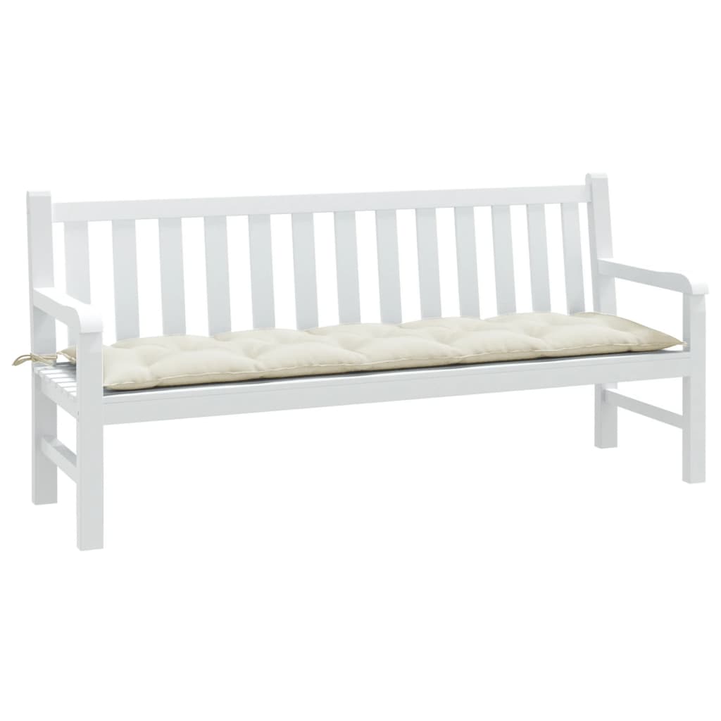 Cuscino Panca da Giardino Crema MÃ©lange 180x50x7 cm in Tessuto
