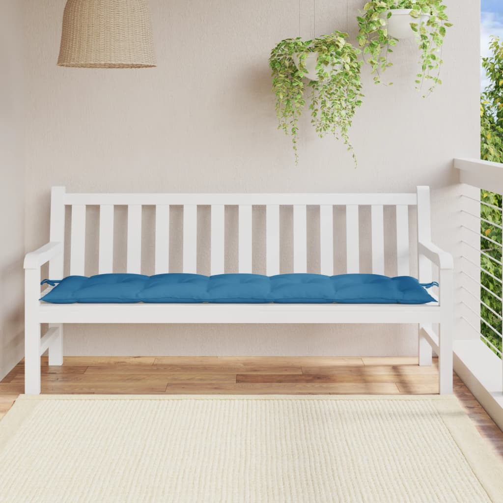 Cuscino Panca da Giardino Blu MÃ©lange 180x50x7 cm in Tessuto