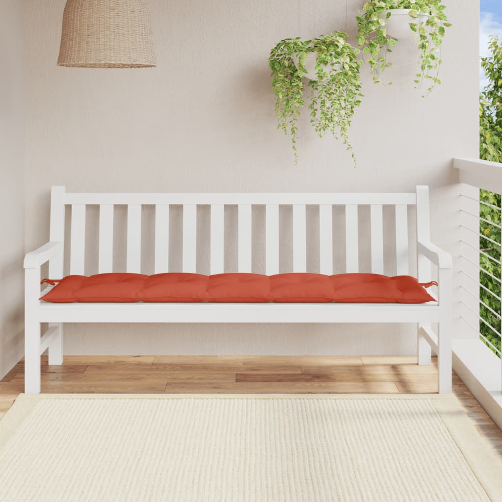 Cuscino Panca da Giardino Rosso MÃ©lange 180x50x7 cm in Tessuto