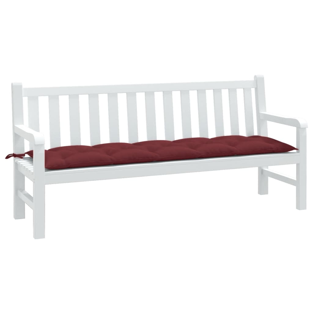 Cuscino Panca da Giardino Rosso Vino MÃ©lange 180x50x7cm Tessuto