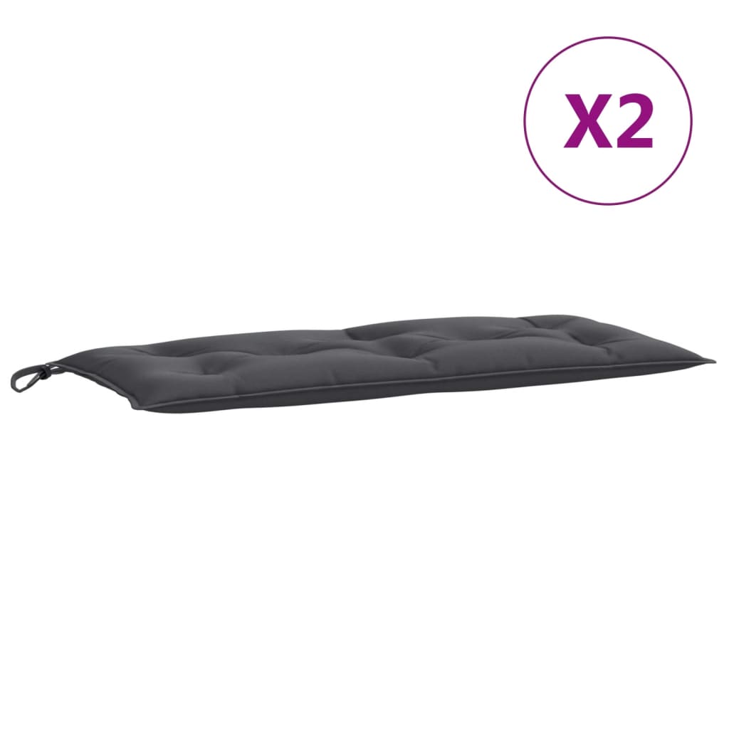 Cuscini Panca Giardino 2pz Antracite MÃ©lange 100x50x7cm Tessuto
