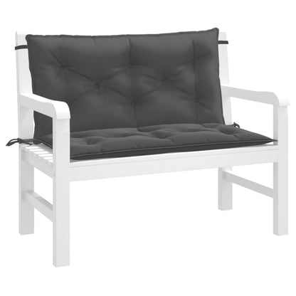 Cuscini Panca Giardino 2pz Antracite MÃ©lange 100x50x7cm Tessuto
