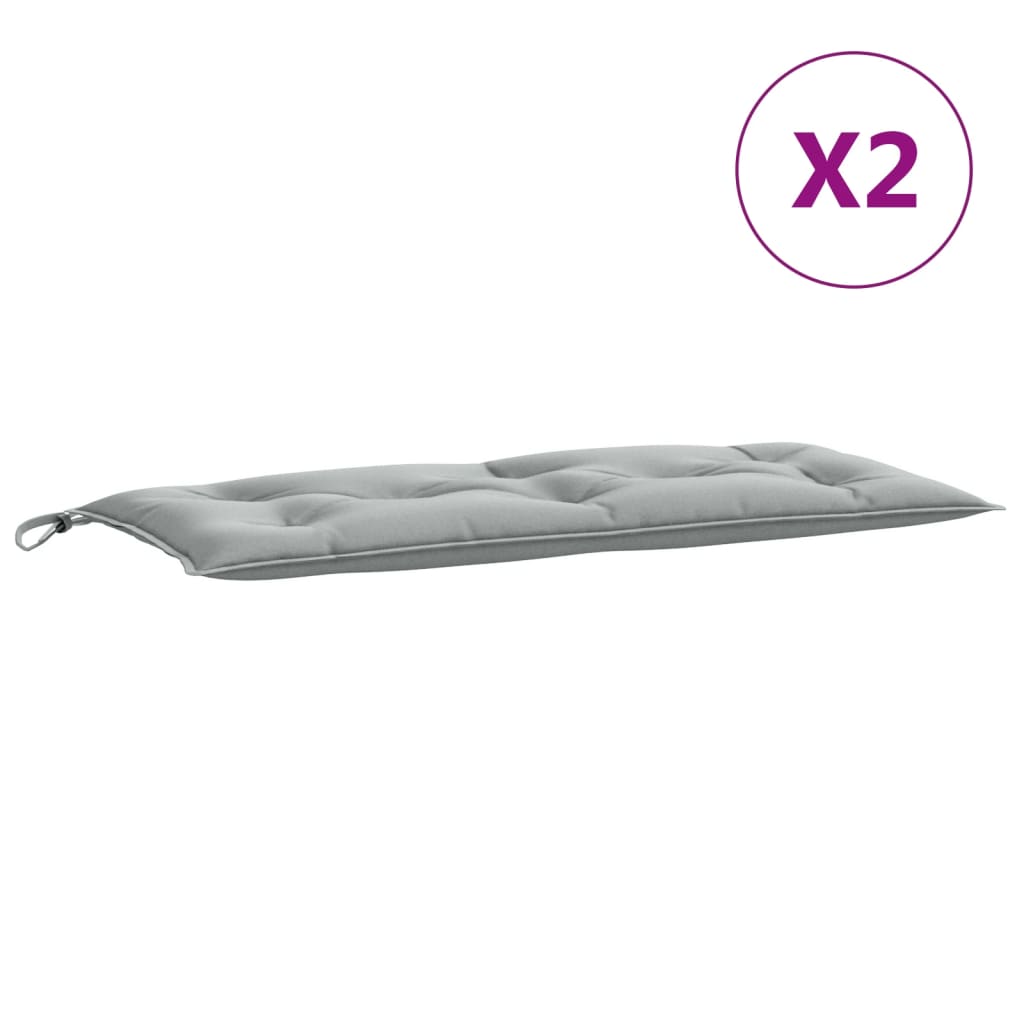 Cuscini Panca Giardino 2pz Grigio Chiaro MÃ©lange 100x50x7 cm