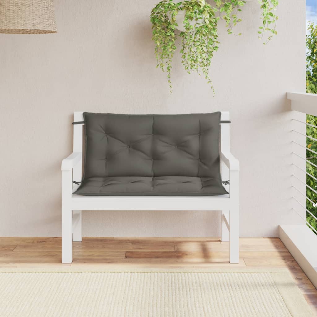 Cuscini Panca Giardino 2pz Grigio Scuro MÃ©lange 100x50x7 cm