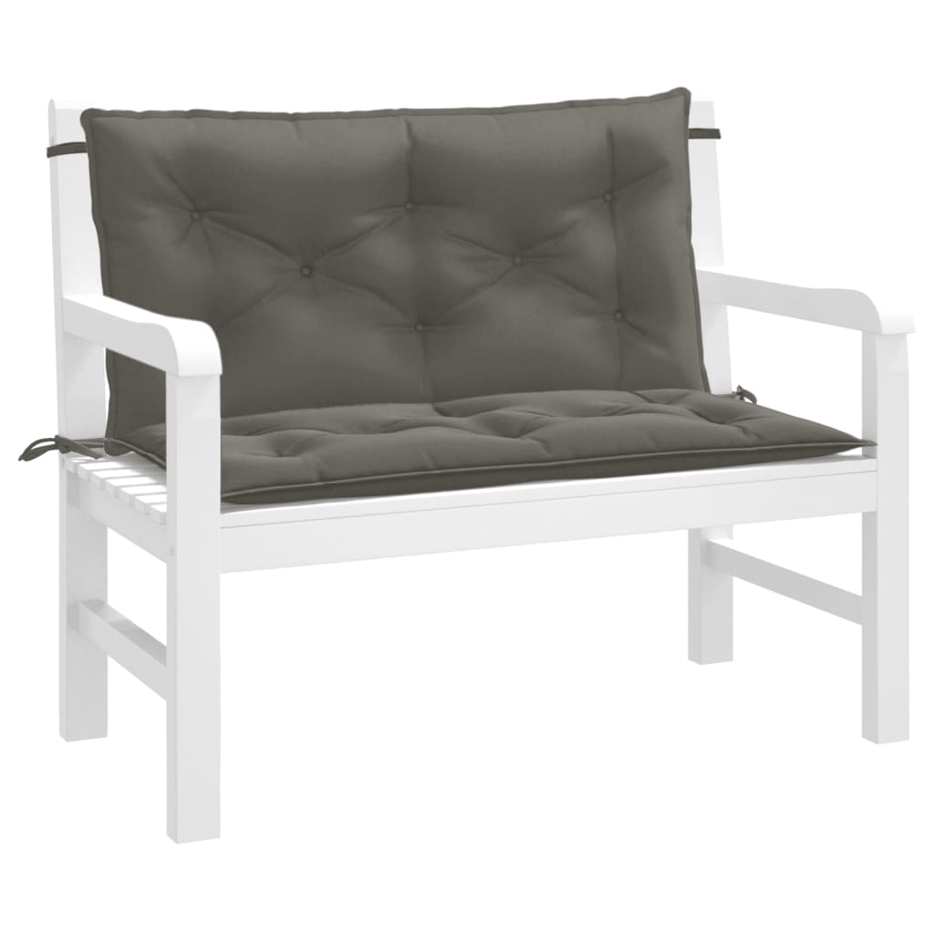 Cuscini Panca Giardino 2pz Grigio Scuro MÃ©lange 100x50x7 cm