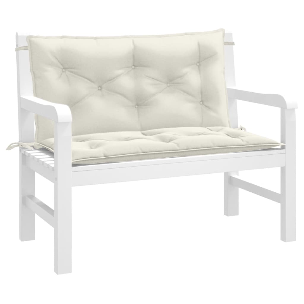 Cuscini Panca Giardino 2pz Crema MÃ©lange 100x50x7cm Tessuto
