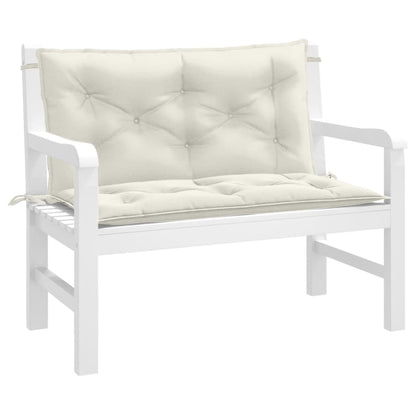 Cuscini Panca Giardino 2pz Crema MÃ©lange 100x50x7cm Tessuto