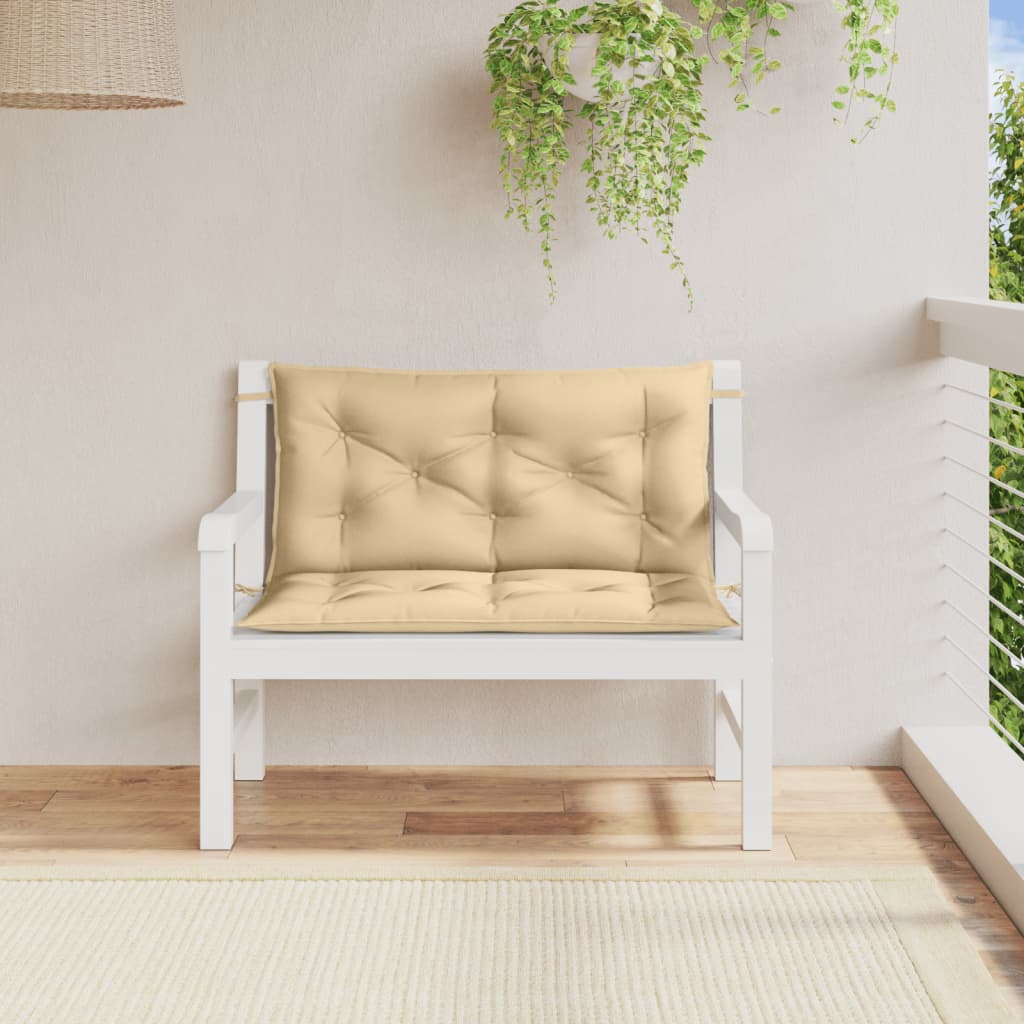 Cuscini Panca Giardino 2pz Beige MÃ©lange 100x50x7cm Tessuto