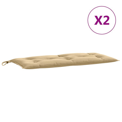 Cuscini Panca Giardino 2pz Beige MÃ©lange 100x50x7cm Tessuto