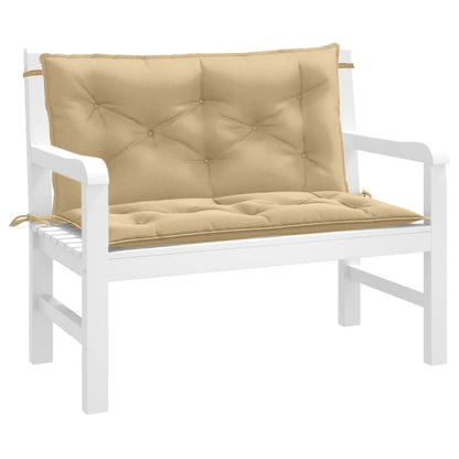 Cuscini Panca Giardino 2pz Beige MÃ©lange 100x50x7cm Tessuto