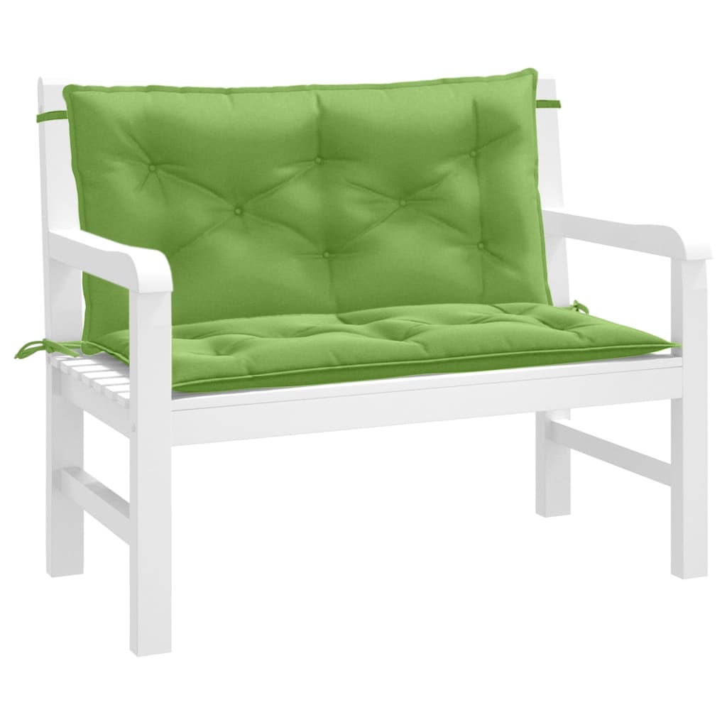 Cuscini Panca Giardino 2pz Verde MÃ©lange 100x50x7cm Tessuto