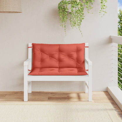 Cuscini Panca Giardino 2pz Rosso MÃ©lange 100x50x7cm Tessuto