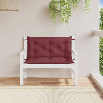 Cuscini Panca Giardino 2pz Rosso Vino MÃ©lange 100x50x7cm