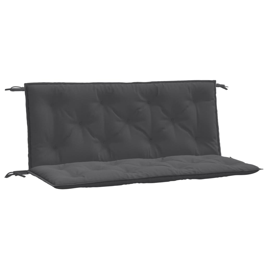 Cuscini Panca Giardino 2pz Antracite MÃ©lange 120x50x7cm Tessuto