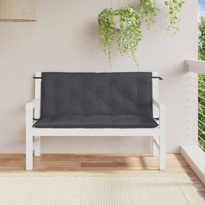 Cuscini Panca Giardino 2pz Antracite MÃ©lange 120x50x7cm Tessuto