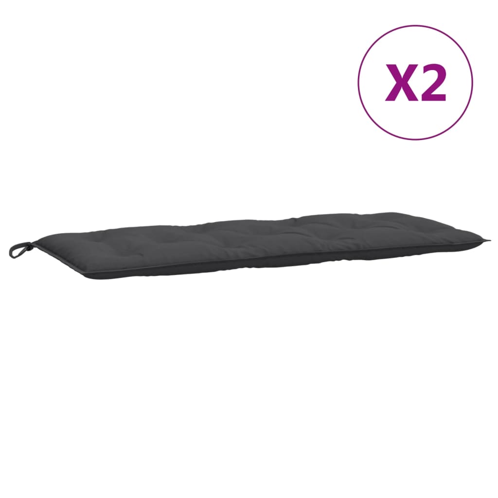 Cuscini Panca Giardino 2pz Antracite MÃ©lange 120x50x7cm Tessuto