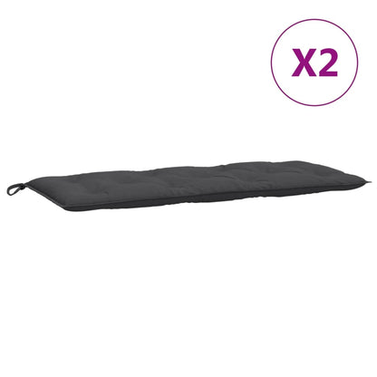 Cuscini Panca Giardino 2pz Antracite MÃ©lange 120x50x7cm Tessuto